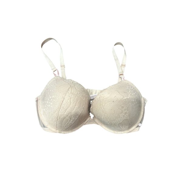 Victoria's Secret Sexy Tee Posey Lace Push Up Bra Beige Sz 40DD Mesh Intimate - Picture 2 of 11